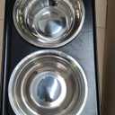 Elevated Dog Bowls for Small Medium Dogs, 3 Height Adjustable Raised Stand with 2 Thick 6" Stainless Steel Food Bowls, Non-Slip Feeder Adjusts to 2.75", 6", 7.5", Black