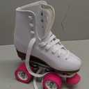 CHICAGO Skates Premium White Quad Roller Skates for Girls and Women Beginners Classic Adjustable High-Top Design for Indoor or Outdoor Skates and Roller Derby (Ladies US 3)