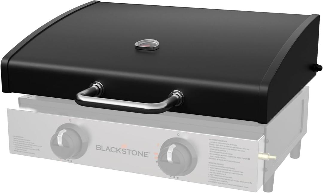 Upgrade Hinged Lid with Thermometer for Blackstone 1666 22" Omnivore Griddle (2024 Model), Powder Coated Steel Grill Hard Cover Flat Top Lid w/Handle for Blackstone 2203 1666 2205 Tabletop Griddle