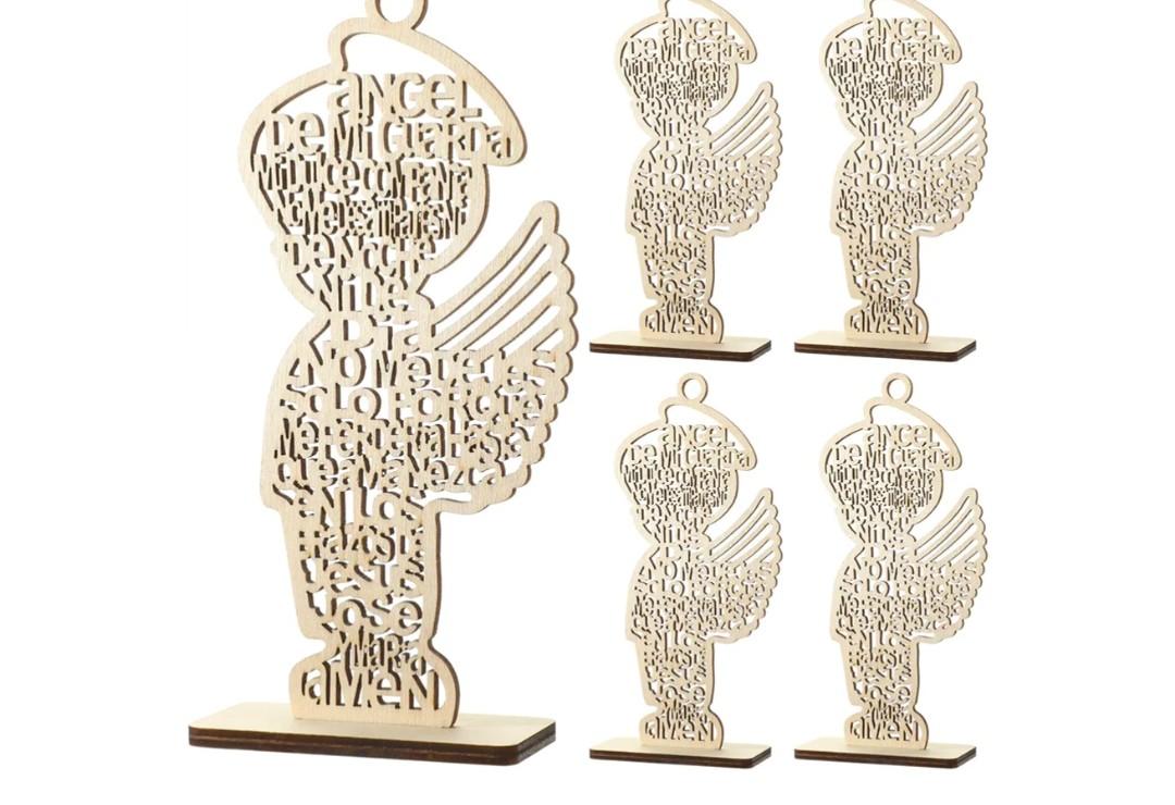 Briwooody 18 Pcs First Communion Angel Centerpieces Guardian Angel Wings Boy Wooden Baptism Centerpiece for Table, Centros De Mesa para Bautizo, Religious Baptism Favors for Baby Shower Party Decor