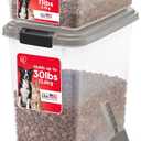 IRIS USA, 30 lbs & 11 lbs Combo Airtight Dog Food Storage Container, Stackable Treat Box