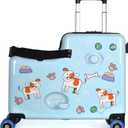 BLUE PUPPY Kids Ride On Suitcase | 21-Inch Toddler Travel Luggage | Carry On Friendly, Rideable, Trolley Case with Seat, Safety Strap and 360 Spinner Wheels, Ages 2-6, Holds up to 80 lb, Medium