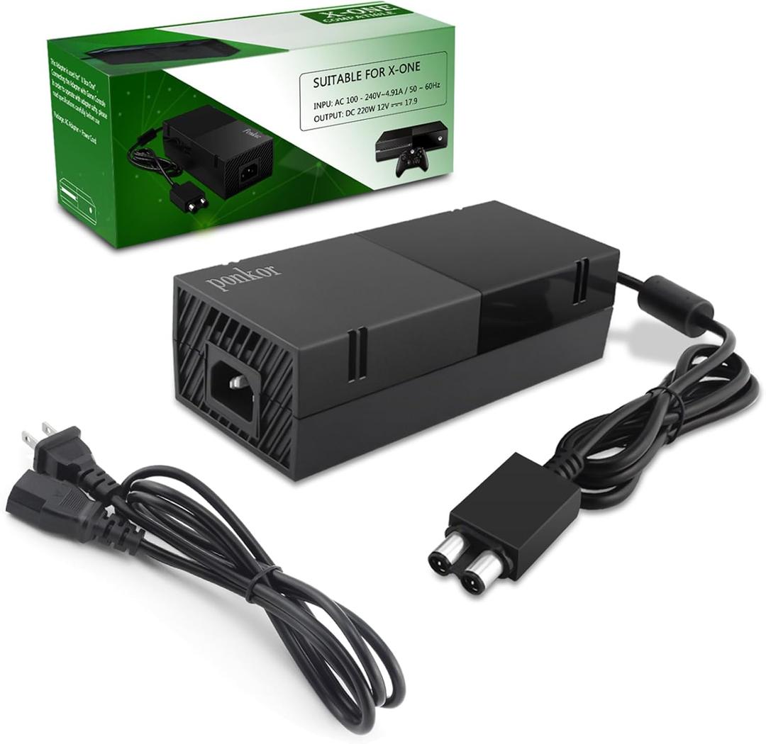 Ponkor Power Supply for Xbox One, AC Cord Replacement Power Brick Adapter 100-240V Compatible with Xbox One