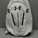 Under Armour Unisex-Adult Hustle 6.0 Backpack, (100) White/White/Black, One Size Fits Most