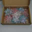 45 Pcs Christmas Acrylic Snowflake Ornaments 3 Styles Pink and Blue Frozen Crystal Christmas Tree Decoration Clear Plastic Xmas Tree Pendant for Winter Snow Theme DIY Decorations