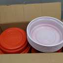 50 Pack 24 oz Red Plastic Disposable Party Bowls for Hot Soup Stackable Large Plastic Serving Bowls for Salad Dessert Fruit, Suitable for Daily Serving, Weddings, Super Parties, Gatherings