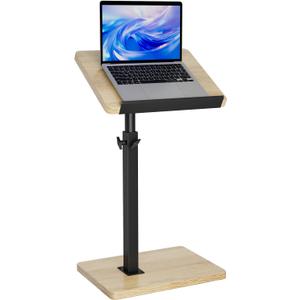 IBUYKE C Shaped Side Table, Angle Adjustable, 360° Swivel Height Adjustable End Table for Small Spaces, for Phone Computer & Tablet, Modern Small Coffee Snack Table for Sofa/ Bed, Natural UTVT004R