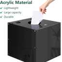 Large Acrylic Raffle Ticket Box with Slot, Mobility Versatile Suggestion/Donation/Offering Collection Boxes with Stand for Drawings, Voting, Ballots, Charity, Feedback, Event, Black