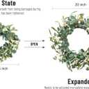 Pinkpum 20'' Eucalyptus Wreath for Front Door, Porch, Window - Green Decor for Home, Farmhouse - Spring, Summer, Fall, All Seasons
