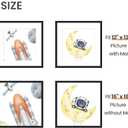 upsimples 16x16 Picture Frame Set of 3, Made of High Definition Glass for 12x12 with Mat or 16x16 Without Mat, Wall and Tabletop Display Photo Frames, Black