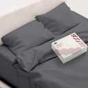 Mayfair Linen 100% Egyptian Cotton Sheets California King Size - 800 Thread Count 4 PC Luxury Cal King Sheets, 16" Deep Pocket Hotel Sheets, Sateen Weave, Extra Soft Cooling Bed Sheets, Dark Grey