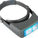 Headband Magnifier, Professional Double Lens Head-Mounted Loupe Jewelry Magnifier, Reading Visor Opitcal Glass Binocular Magnifier with Lens Magnification-1.5X 2X 2.5X 3.5X for Repair, Crafts