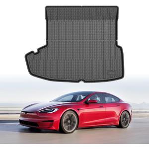 Mixsuper Custom Fit Cargo Liner for 2021-2025 Tesla Model S Long Range/Plaid All Weather Trunk Liner Rear Cargo Mat Black (Not Fit 2012-2020 Model S)