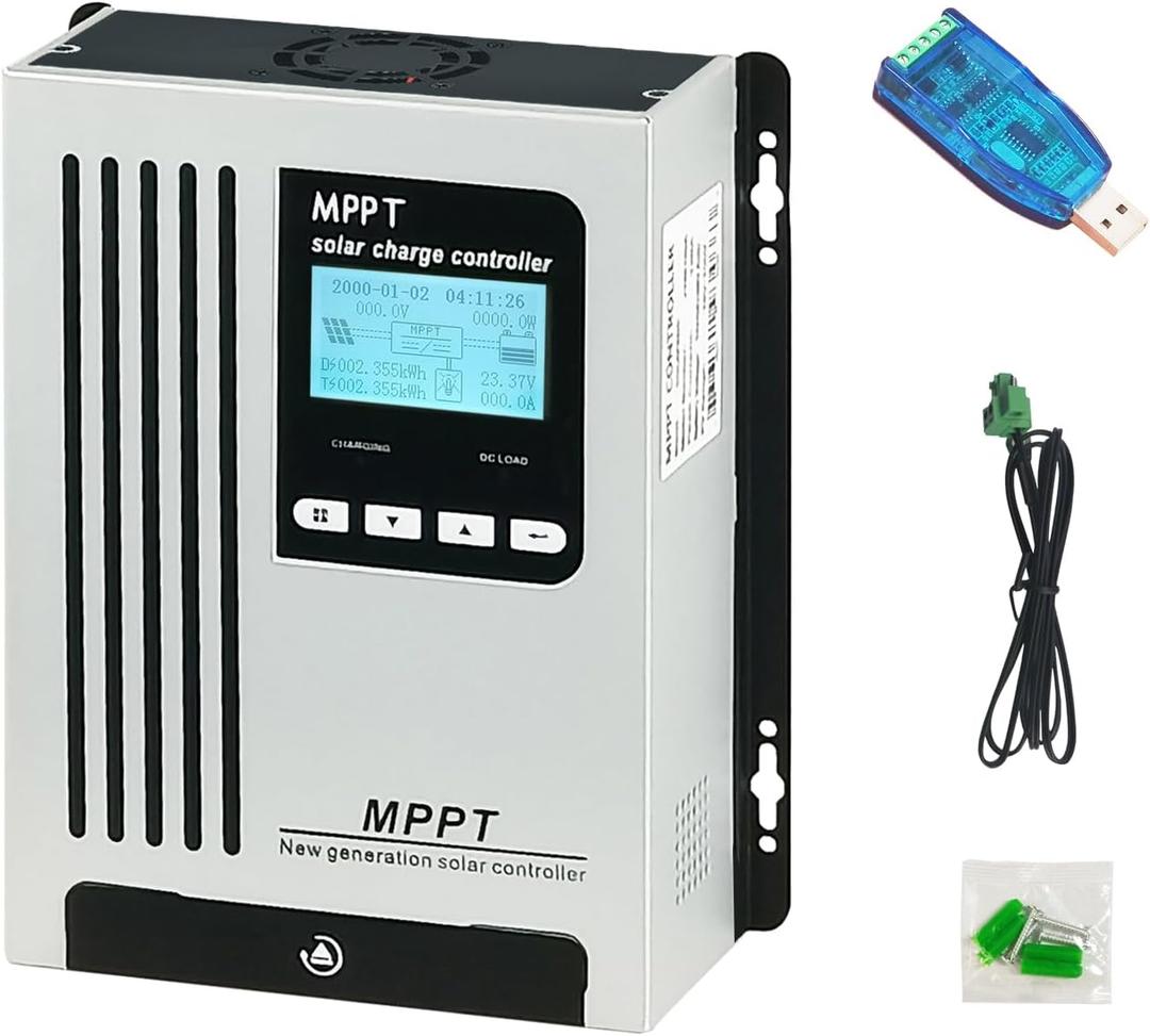 96V 65A MPPT Solar Charger 48V 60V 72V Auto Wake Up Dead Battery DC180V PV Input 6600W for Off Gird Solar System Sealed Gel AGM Flooded Lithium Battery