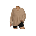 AlvaQ Womens Oversized Sweatshirt Hoodies Fashion Trendy 2025 Casual Long Sleeve Drop Shouler Pullover Tops Winter Clothes Brown X-Large