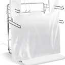 Bag Holder Stand for Plastic Bags  15.7Wx12.4Dx12.4H Metal Grocery Sack Holder and Dispenser Chrome T Shirt Bag Holder Rack Shopping Bag Holders for Grocery Bags for Retail and Store Use