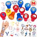 36PCS Baseball Party Favors - 24PCS Temporary Tattoos & 12PCS Stamps - Ideal Sport Ballgame Themed Birthday Card Decorations Supplies Goodie Bag Cute Rewards for Boys Girls Classroom Gifts Baby Shower
