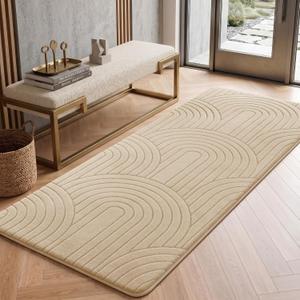 Sour Lemon 2x6 Runner Rug for Hallways Non Slip, Bedroom Modern Rugs Beige