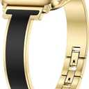 Moolia Slim Metal Band Compatible with Apple Watch 38/40/41/42/44/45/46mm Women, Fancy Dressy Enamel Bracelet Jewelry Luxury Bangle Strap for iWatch Series 11 11 10 9 8 7 6 5 4 3 SE/Ultra 3 2 1/Ultra 3 2 1