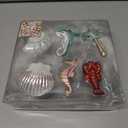 Christmas Ornaments Tree Set- 6pcs Beautiful Handmade Christmas Ornaments Plastic Blown Ornaments 6PCS Beach Decorations