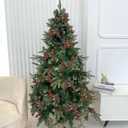 12 Christmas Tree Bows Decoration Red Green Striped Bowknot with Bell Xmas Bow Hanging Ornament for Christmas Holiday Party Home Outdoor Indoor Decoration Supplies