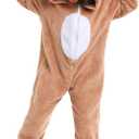 Soyoekbt Kids Reindeer Costume for Christmas Boy Girl Animal Onesies Pajamas for Xmas (8-10 Years, Brown)
