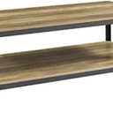 Walker Edison Declan Urban Industrial Angle Iron and Wood Coffee Table, 46 inch, Rustic Oak