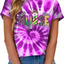 Cat Shirts for Women Butterfly Graphic Tops Dandelion T Shirt Womens Vacation T-Shirt Nature Lover Tee (Pink, S)
