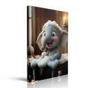 Whimsical Elephant Canvas Wall Art Framed Nursery Animal Decor 12x16 Inch