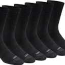 Dickies Men's Dri-Tech Moisture Control Max Full Cushion Crew Socks, (6, 12 Pairs), Solid Black (6 Pairs), Large