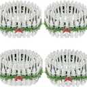 4 Pieces Christmas Village Decorative Fences Garden Accessories, White Christmas Decorative Picket Fence Snow Accessories for Christmas Dollhouse Collections Snow Figurine Mini Village Landscape