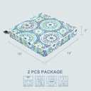 LVTXIII Patio Chair Cushions 19"x19"x3", Water-Repellent Outdoor Seat Cushions for Patio Furniture, Square Chair Pads with Ties for Home Garden Decoration, Set of 2, Delancey Lagoon