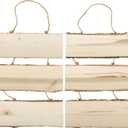 6 Pack Wood Signs, Basswood Rectangle Plaque, Unfinished Rectangle Wooden Plaque with Rope, Live Edge Wood Plaques for DIY, Wooden Slice for Crafts Burning Carving, Wedding, Restaurant, Home Decor