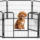 LOZEHUNK 8 Panels E-Coating Heavy Duty Pet playpen Folding Dog Fence Metal Puppy Rabbit Playyard for Indoor&Outdoor (24" × 8 Panels)