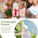 1 Pair Garden Statues Bunny Decor Resin Rabbit Figurine Cute Fairy Garden Decor Outdoor Statues for Patio Yard Porch Balcony Gifts for Women Mom Grandma White (Smill)