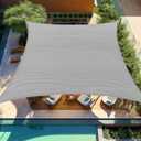 Shade&Beyond 12'x16' Sun Shade Sails Curved Canopy Rectangular Light Grey 185GSM Shade Sail Permeable for Patio Deck Yard Backyard, (We Make Custom Size)