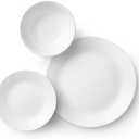 Corelle Premium Vitrelle Glass ,Livingware Dinnerware Set, Frost White , 16pcs 