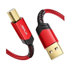 JSAUX 6FT USB Printer Cable - USB 2.0 Type A Male to B Male Scanner Cord for HP, Canon, Epson, Dell, Brother, Lexmark, Xerox, Samsung and Piano, DAC