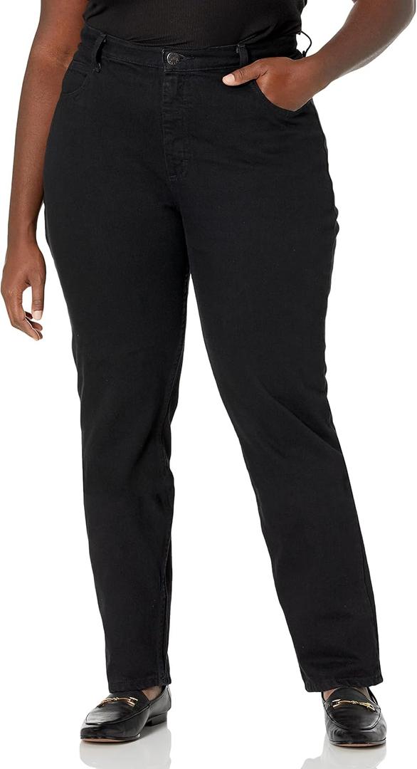 Riders by Lee Indigo Women's Plus Size Camden Relaxed Fit 5 Pocket Jean, Black, 20WL