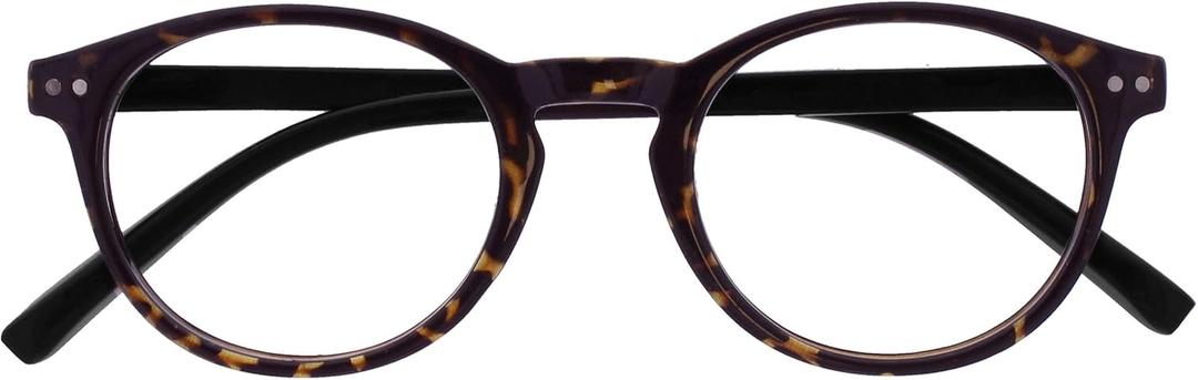 OPULIZE ZEN Reading glasses for Women Men,Scratch Resistant Round frame with Spring Hinges, Dark Brown Tortoiseshell with Black Arms +1.5 (Pack of 1) OPULIZE ZEN Reading glasses for Women Men,Scratch Resistant Round frame with Spring Hinges, Dark Brown Tortoiseshell with Black Arms +1.5 (Pack of 1)