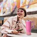 yoelike 2 PCS Silicone Boot for Hydrojug Traveler 40 oz Tumbler, Anti-Slip Protective Sleeve for Hydrojug Stainless Steel Tumbler, Bottom Bumper Cover Accessories, Dishwasher Safe, BPA Free (Rose)