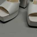 Modatope Platform Heels for Women Platform Sandals Womens Chunky Heel Open Toe Pumps Ankle Strap Womens Wedding Party Pumps Shoes (11, White)