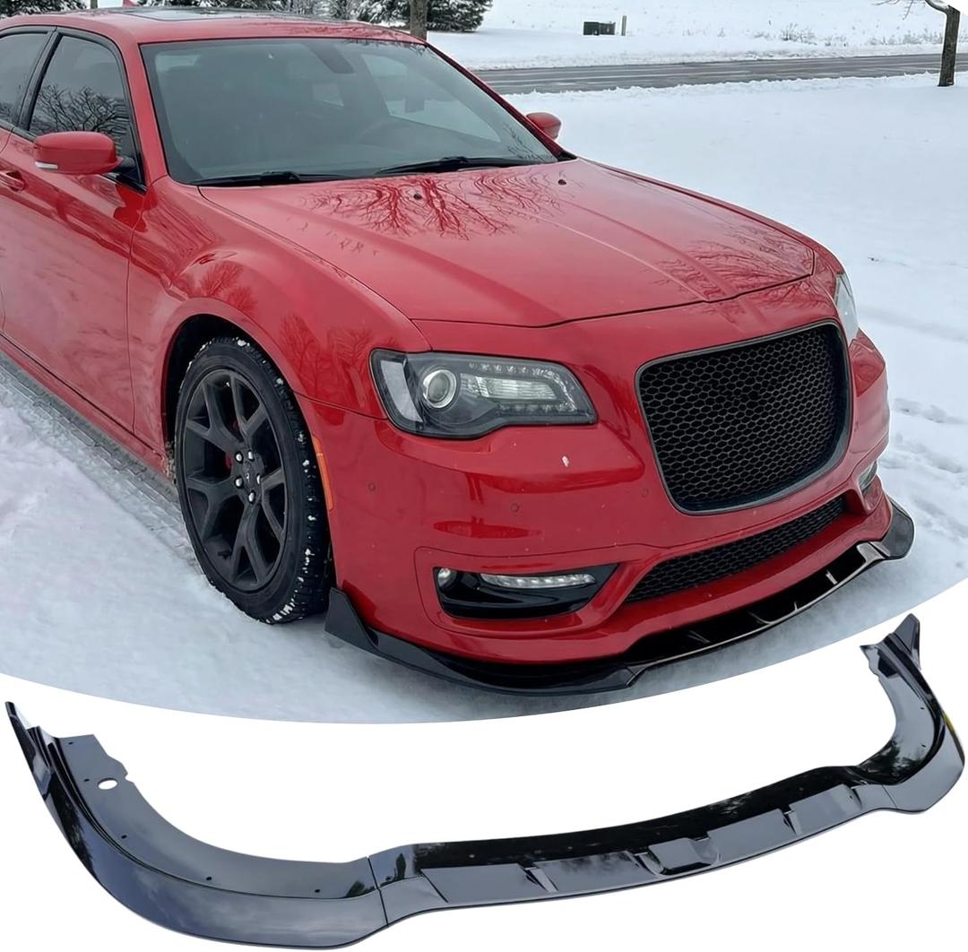 NEESPOC Front Bumper Lip Splitter Spoiler Fit for Chrysler 300 SRT 2015-2023 Accessories C/S/Touring/Touring L (S Model/Sport Appearance Package Only), Gloss Black 3PCS Air Chin Body Kit