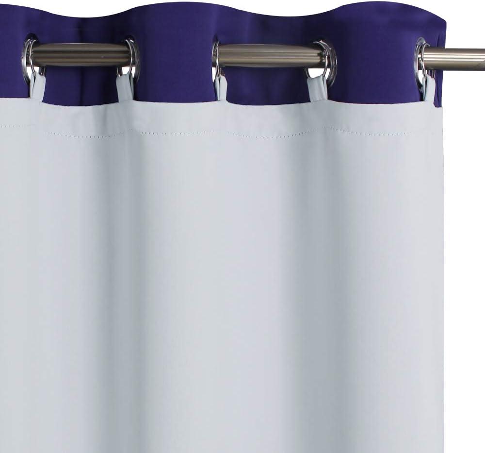 KGORGE Blackout Curtain Liners - Sun Light/Heat Blocking Liner Drapes, Blackout Lined for L 84" Drapes Hang with Rings/Tab (1 Pair, 50" Wide by 80" Length, Grayish White, Free Rings Included)