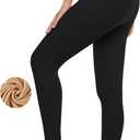 DOCUMO Fleece Lined Tights for Women Thermal Pantyhose Winter Warm Fake Translucent Tights High Waisted Thick Leggings (Black)