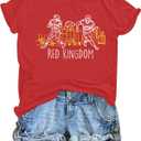 Football Shirts Women Football Team Fan Shirt Oversized Game Day Tshirt Rugby Gifts Tee Tops (Red, M)