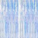 2 Pack Iridescent Party Backdrop Decorations Tinsel Curtain Birthday Decorations Foil Fringe Photo Booth Streamer Backdrop Iridescent Theme Christmas Bachelorette Graduation Party Decorations (39.4"W x 78.7"L (Pack of 2))