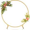 7.2ft Round Backdrop Stand, Stable Balloon Arch Stand, Metal Wedding Arch Backdrop Stand Circle Backdrop Stand Frame for Wedding, Birthday Party, Baby Shower Decoration (Gold)