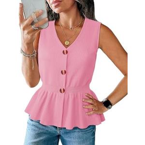 VAFOLY Womens Sleeveless Sweater Vest Button Down V Neck Knit Tank Top Slim Casual Vest Tops