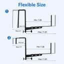 Halatool Window Box Brackets, 2 Pack Adjustable Flower Planter Box Brackets, Heavy Duty No Drill Window Box Brackets with 75 lb Capacity for Outdoor Railings, Balcony, Porch, Fence, and Garden
